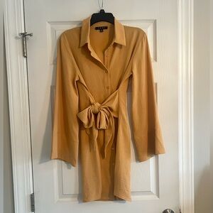 Mustard Yellow Button-Up Dress